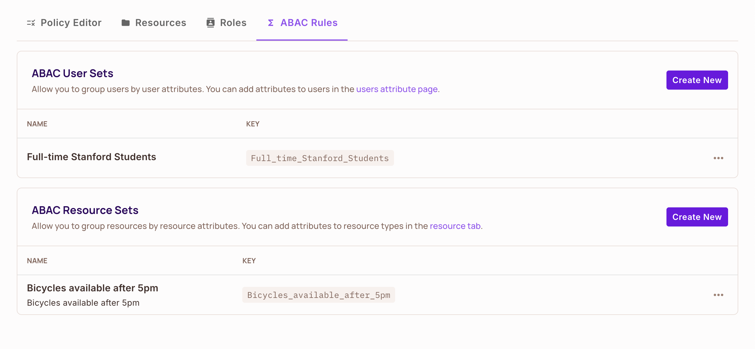 ABAC Sets