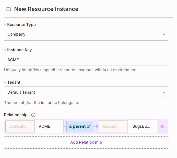 Connecting resource instances