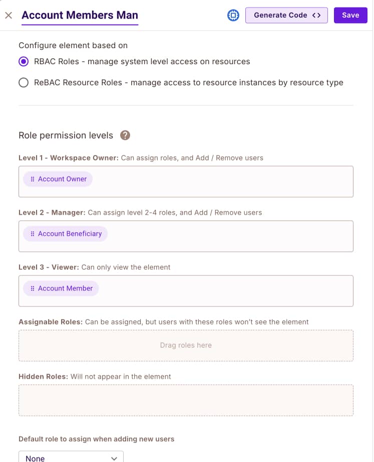 User Management Configuration