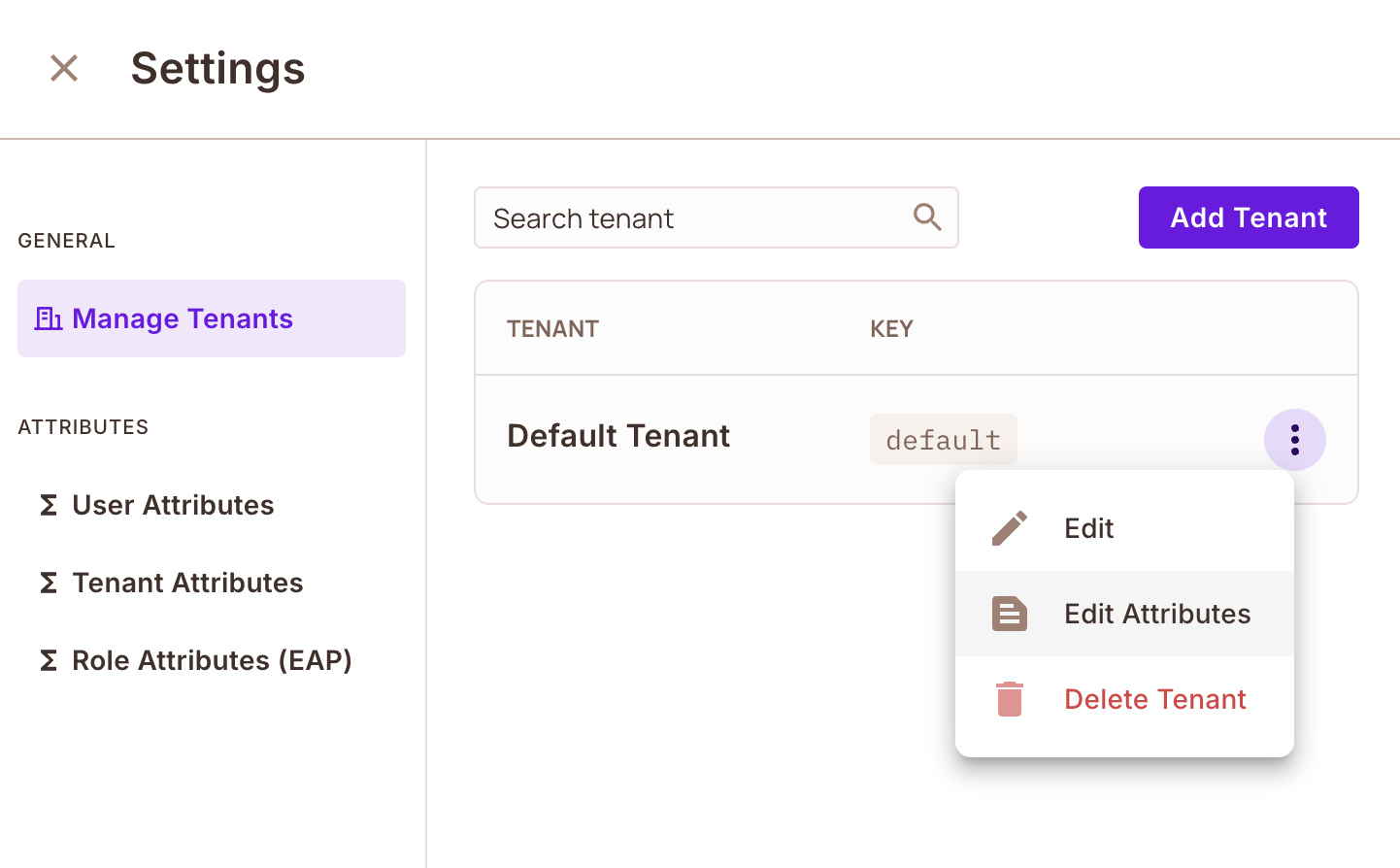 Tenant Attributes